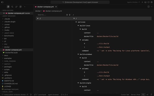 New! YAML support in visual-jsonEdit YAML with the same tree + form views as JSON→ Automatic schema detection for Docker Compose, GitHub Actions, GitLab CI, pnpm workspace, and more→ Round-trip parsing. YAML in, YAML out.→ VS Code: Open With → visual-json for .yaml/.yml