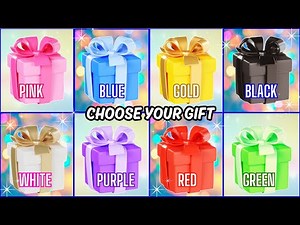 Choose YOUR Gift🎁💖😍🤮8 gift box challenge Pink, Blue, Gold, Black, White, Purple, Red, Green #gift