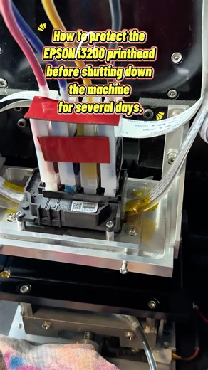 How to protect the EPSON i3200 printhead before shutting down the machine for several days #shorts