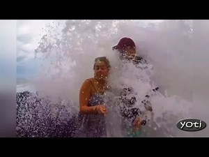 Getting hammered by waves while taking selfies at ocean (Prt 1)