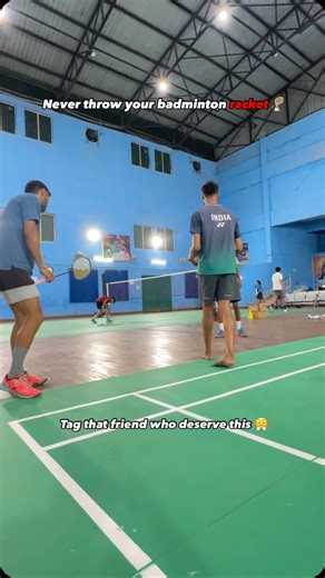 KRISHANKANT BADMINTON ACADEMY on Instagram: "Your racket is your weapon. Respect it, even in defeat 🏸 . . . . . #racket #badmintonracket #BadmintonDrill #DoublesTraining #MultiShuttle #BadmintonFitness #TrainHardPlaySmart #CourtKings #BadmintonReel"