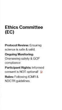 Ethics committee role in India #clinicalresearchindia #interviewquestions
