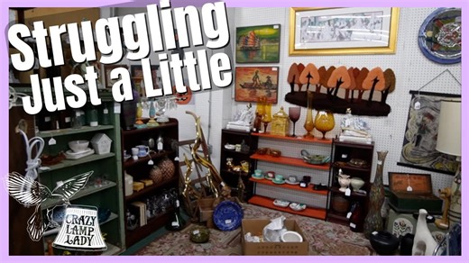 Struggling Just A LITTLE | Restocking Our Antique Booth | Crazy Lamp Lady
