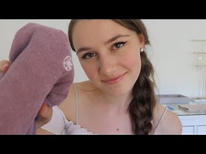 ASMR - Facial Roleplay (Exfoliating face scrub, face massage, oil, hot towel, up close)