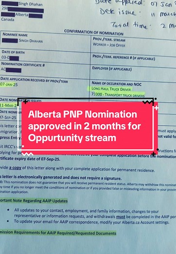 Alberta PNP Nomination Approval in 2 Months
