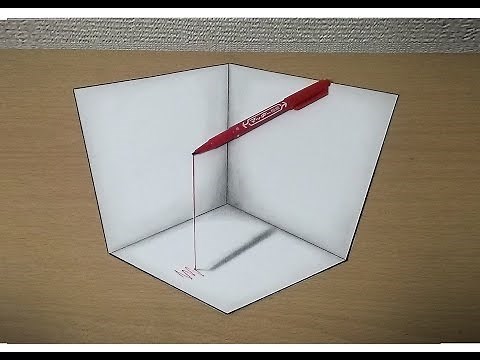 【トリックアート】赤ペンを浮かす方法 3Dペン Trick Art