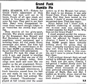Jul 09, 1971: Grand Funk Railroad / Humble Pie at William A. Shea Municipal Stadium New York, New York, United States | Concert Archives