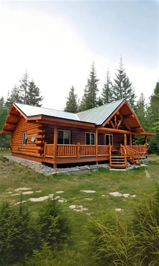 Finally, a One-Story Log Home Ranch Style That Has It All for an Unbelievable Price of $40,000 | Log Home Designs