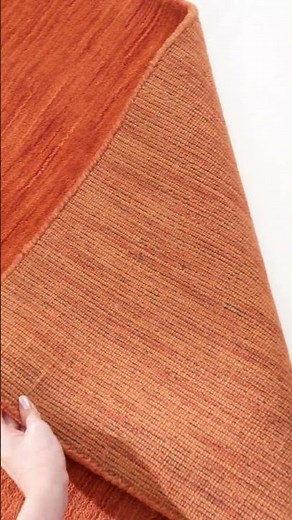 Hand Knotted Orange Solid Wool Area Rug