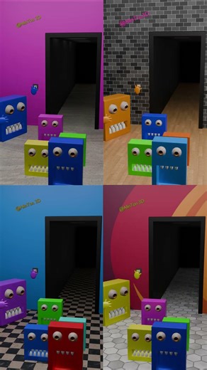 Little monsters run down the corridor 🤩😲🫣 #alinton3d