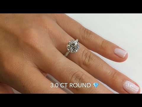 3 Carat Round Diamond Cathedral Engagement Ring