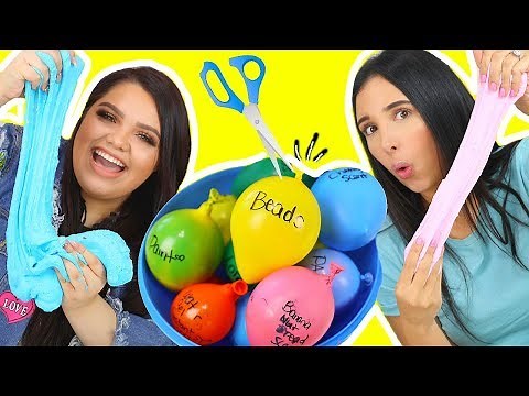 SLIME BALLOON CHALLENGE! Making Slime With Balloons FT MARIALE !