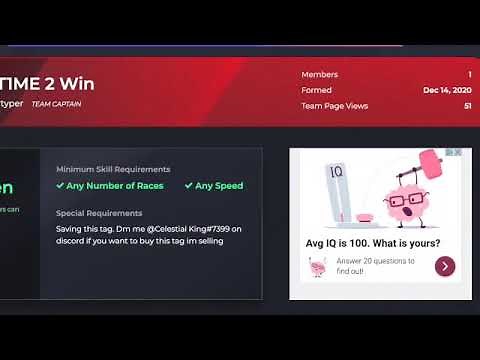 Top 10 best nitro type team tags