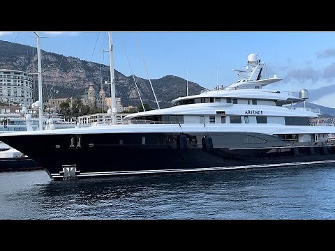 ARIENCE luxury charter yacht (ex. Excellence V) arriving Docking in Monaco. ‪@emman25MC‬