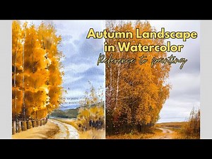 Paint an Autumn Landscape in Watercolor | Detailed tutorial
