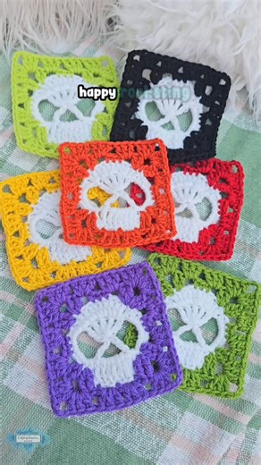 1K views | This free Skull Granny Square pattern is a quick project you can finish in one sitting! Find the video tutorial and free pattern on my blog to get started today! #crochet #freepattern #craftinghappiness | Crafting Happiness | Facebook
