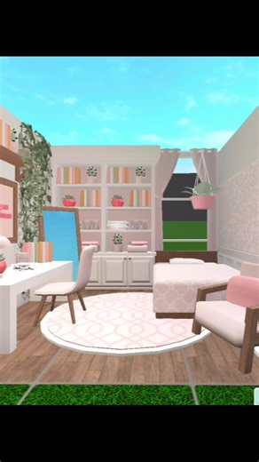Bloxburg small bedroom build 🌸 #roblox #bloxburg #bloxburgbuild #originalidea #pink #blush #bedroom #small #foryoupage
