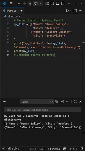Nested Lists in Python, Part 3