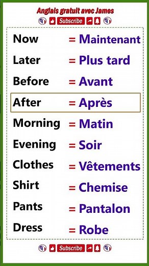 Découvrez les mots anglais essentiels pour débutants #apprends #vocabulaireanglais