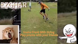 Snake Prank with String Clip - Clip on Snake Prank, Snake on A String Prank That Chase People, DIY Golf Snake Prank with String and Clip, Snake Prank Never Gets Old (Grey)