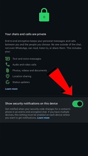 WhatsApp Security Notification ON Kare in 5 Seconds 😱 #shorts
