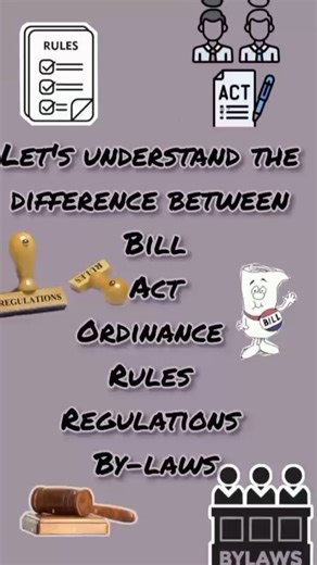 LawArticle on Instagram: "“Bill ➝ Act ➝ Ordinance ➝ Rules ➝ Regulations ➝ By-laws 📜 Same law world, different powers. Know the difference!” #LawExplained #IndianLaw #LegalAwareness #LawStudents #UPSC #JudiciaryPrep #Civics #ConstitutionOfIndia #LegalEducation #KnowYourLaw #ReelsIndia #lawarticle"