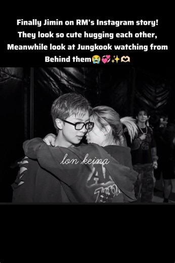 Namjoon via Instagram with Jimin, hugging❤️‍🩹 #bts #new #btsarmy #cute #jungkook #rm #jimin #nammin