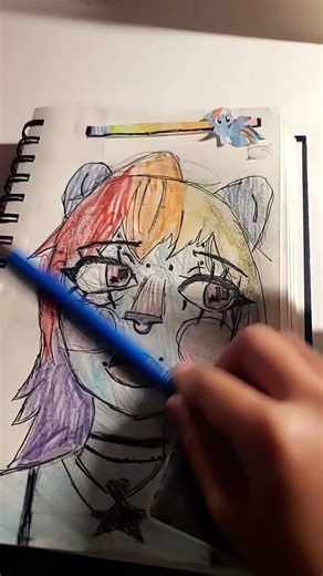 drew rainbow dash #drawing #coloring