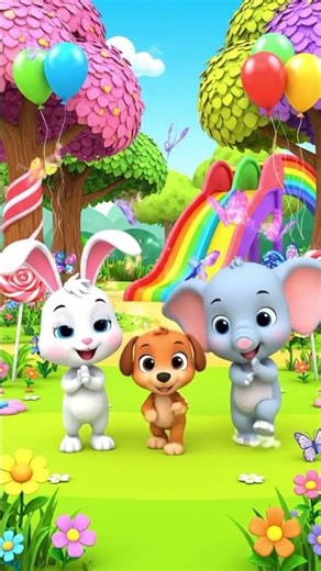 Happy Friends Song 🐰🐶🐘 | Fun Kids Cartoon Song | Nursery Rhymes & Learning for Toddlers
