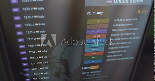 Types of cyber attacks and their number used against USA