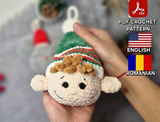 Elf Globe Amigurumi Crochet Pattern PDF | Christmas Ornament Pattern | Easy Crochet | Holiday Elf Decoration Pattern - Etsy