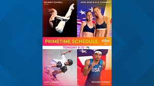 Watch on Olympics primetime: Four different sports including a live broadcast of USA vs. Australia gold medal beach volleyball match