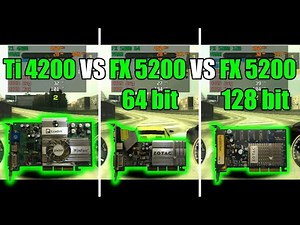GeForce4 Ti 4200 vs GeForce FX 5200 (64 and 128 bit) Test In 11 Games (No FPS Drop - Capture Card)
