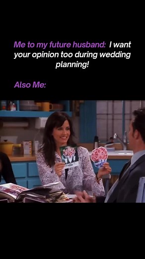 Spreeh: Celebrations Simplified on Instagram: "POV: When he thinks he gets to pick the wedding decor… 😌➡️😨 From “Let’s decide together” to “We’re going with lilac and white, Chandler.” 💐📋 Because sometimes compromise looks a lot like… Monica’s way or the highway. 😅 #JustChekhmateIt Wedding Planning Simplified. [wedding memes, wedding decor drama, groom struggles, shaadi chaos, wedding planning stress, funny couple memes, relatable reels, Indian weddings, big fat Indian wedding, wedding humo
