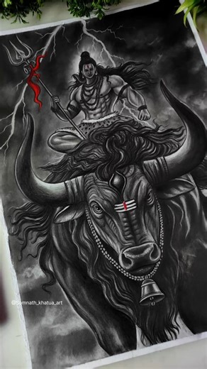Lord Shiva With Nandi Maharaj Drawing Sketch🔥❤️ Mahadev Drawing #shorts #shivratri #drawing #shiva