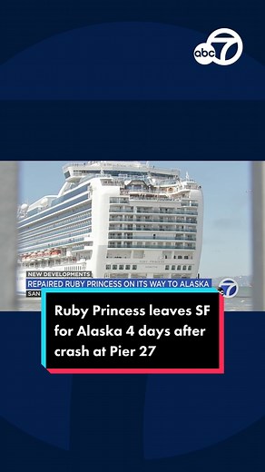 After colliding with the dock and sitting at Pier 27 in San Francisco since Thursday, the Ruby Princess cruise ship finally embarked on its journey to Alaska on Sunday morning with nearly 600 fewer guests onboard. #rubyprincess #princesscruises #princesscruise #cruise #pier27 #sanfrancisco #sf #cruiseship #alaska #dock #crash #collision #news #fyp #foryoupage #abc7news
