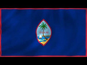 Guam national anthem instrumental with waving flag