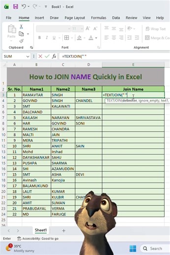 Excel Hack: Join Names in Seconds ⏳