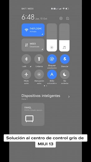 Solución al centro de control gris de MIUI 13