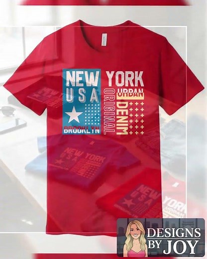 Urban Graphic T Shirt With New York USA Brooklyn City Emblem In Blue And Yellow Print