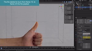 Blender VFX tutorial - create a burning flame effect on finger #oe297