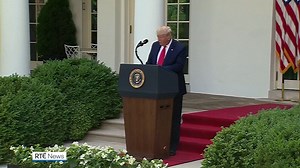 US President Donald Trump has threatened to 'close down' or regulate social media platforms after claiming they silence conservative voices. It comes after Twitter decided to label one of the president's tweets as "misleading" for the first time. | Read more: https://bit.ly/2ZIFVoz | RTÉ News