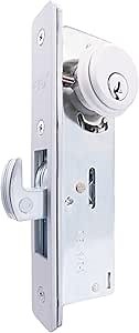 elox Storefront Narrow Stile Mortise Door Lock Hook Deadbolt, Sliding Deadbolt & Zinc Alloy Cylinder Combo with Key & Adams rite cam, (1-1/8" Backset, Aluminum Color)
