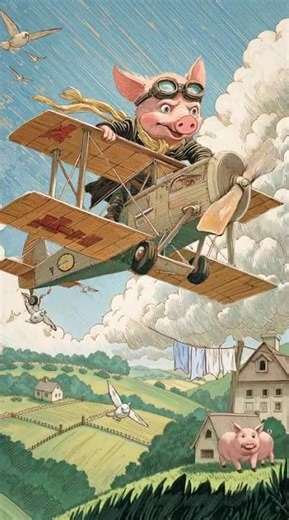 “When Pigs Fly: A Determined Pig Takes to the Skies”