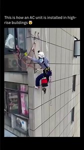 This is how an AC unit is installed in high-rise buildings #shorts