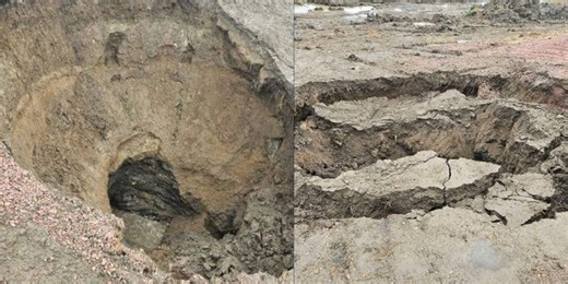 Sinkhole develops near I-90 between Chamberlain and Oacoma