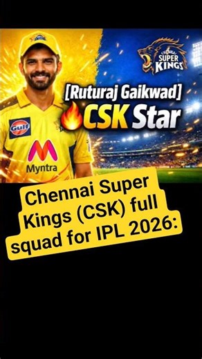 Chennai Super Kings (CSK) full squad for IPL 2026: #SportsNews #Cricket News #IPL