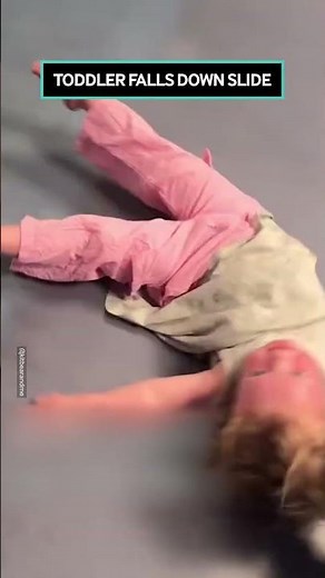 Toddler Fails At Going Down Slide 😂