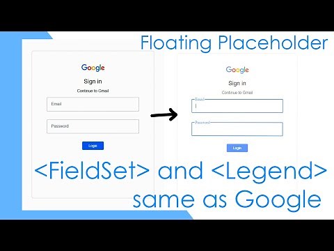 How To Design Google Gmail Login Form Using HTML & CSS From Scratch | FieldSet and Legend
