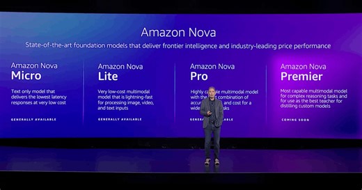 AWS 全新 AI 模型系列「Nova」涵蓋文字、圖像、影像！標榜速度快和成本低 - INSIDE